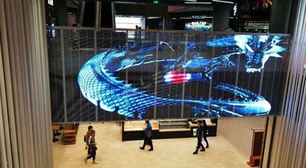 Schermo LED trasparente per interni per centro commerciale di spedizione